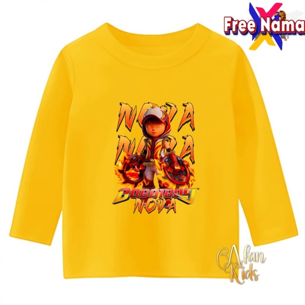 baju boboiboy nova kaos anak lengan panjang