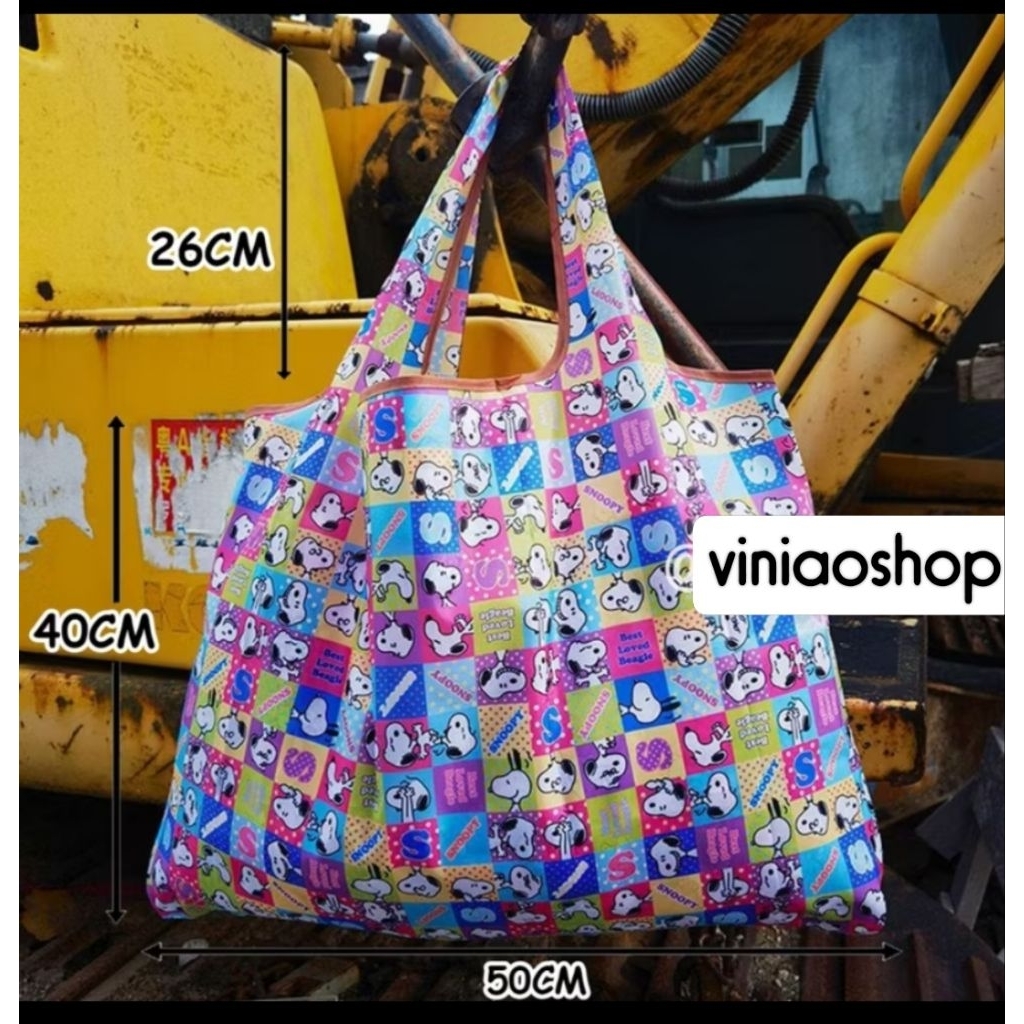 Tas snoopy tote bag snoopy tas belanja lipat karakter snoopy shopping bag karakter snoopy