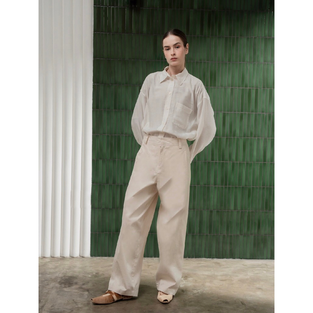 Rea Pants Creme - AlezaLabel | pants wanita | celana wanita | alezalabel