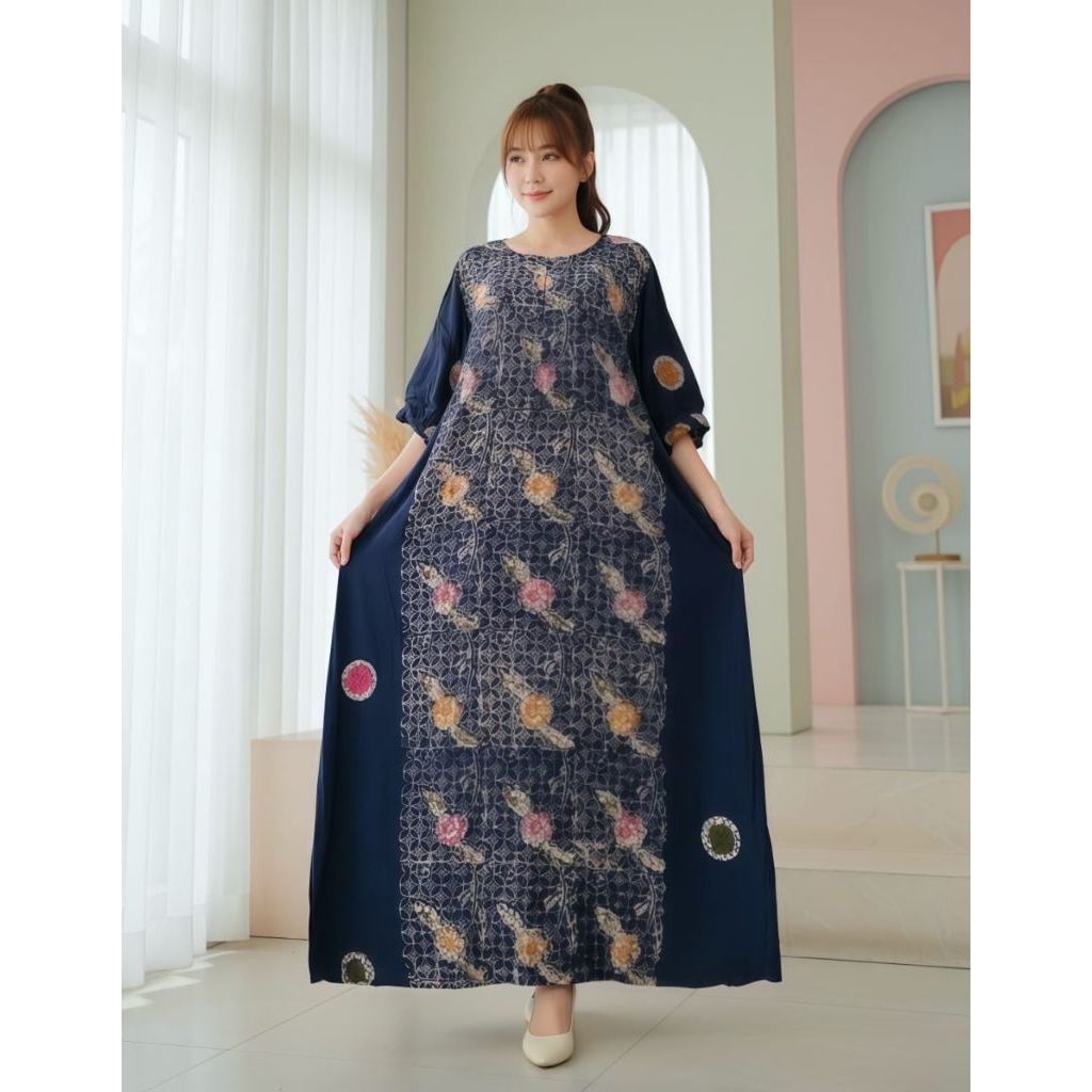 Long lowo lengan karet | gamis jumbo | abaya batik