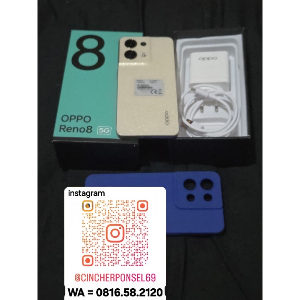 Jual hp bekas OPPO RENO 8 5g 12/256 istimewa likenew siap pakai