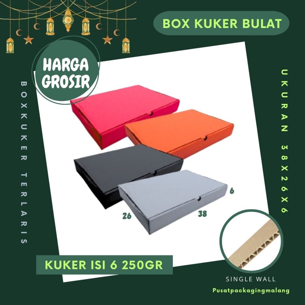 Box Kuker Lebaran Isi 6 38x26x6 250gr Kue Kering Box idul Fitri Hampers Lebaran