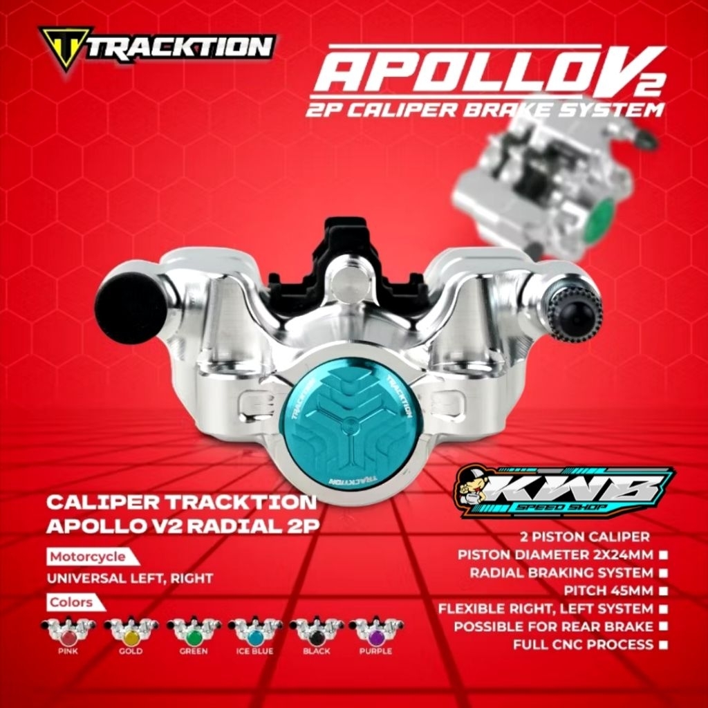 Kaliper Tracktion 2P Apolo v2 Radial Billet Full Cnc Almunium Original Tracktion