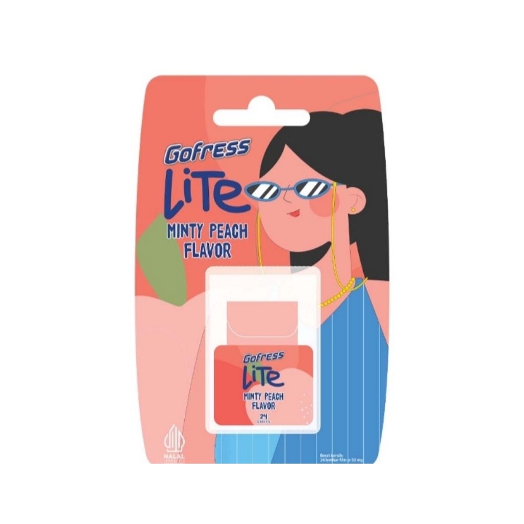 Go Fresh Lite Permen Strip Rasa Minty Peach 24 s