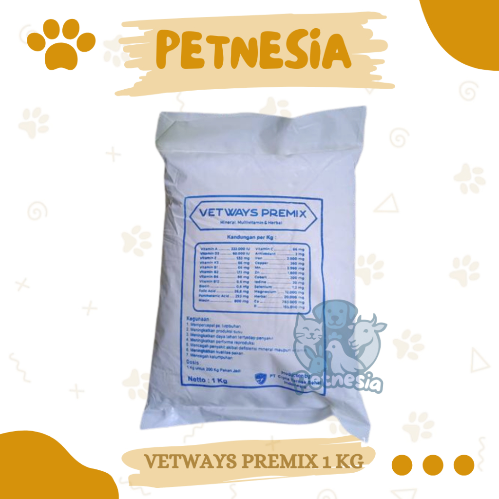 VETWAYS PREMIX 1 KG - Multivitamin dan Mineral Lengkap Untuk Sapi