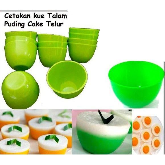 12 PCS Cetakan Kue Talam Cetakan Kue Mangkok Plastik Kukusan Agar Kue Talam