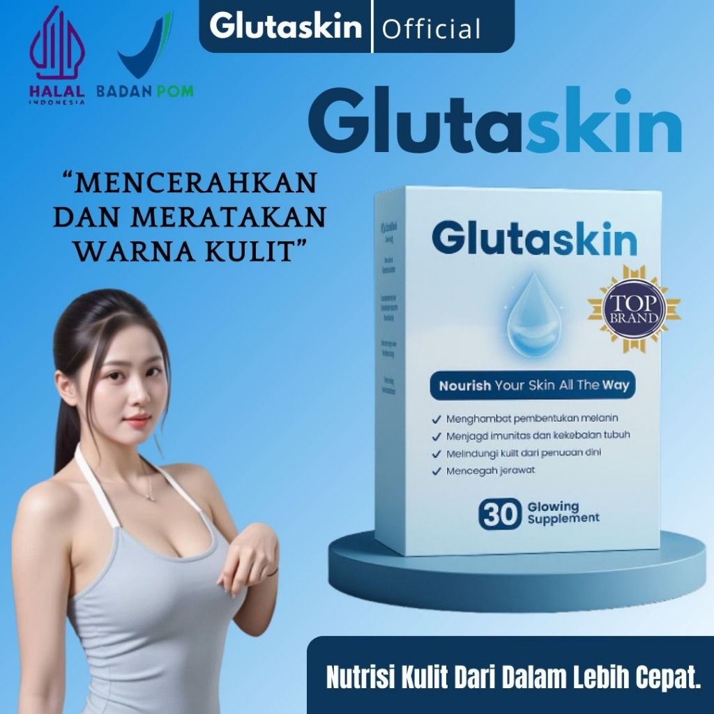 GLUTASKIN Whitening kapsul pemutih badan dan wajah Halal Bpom