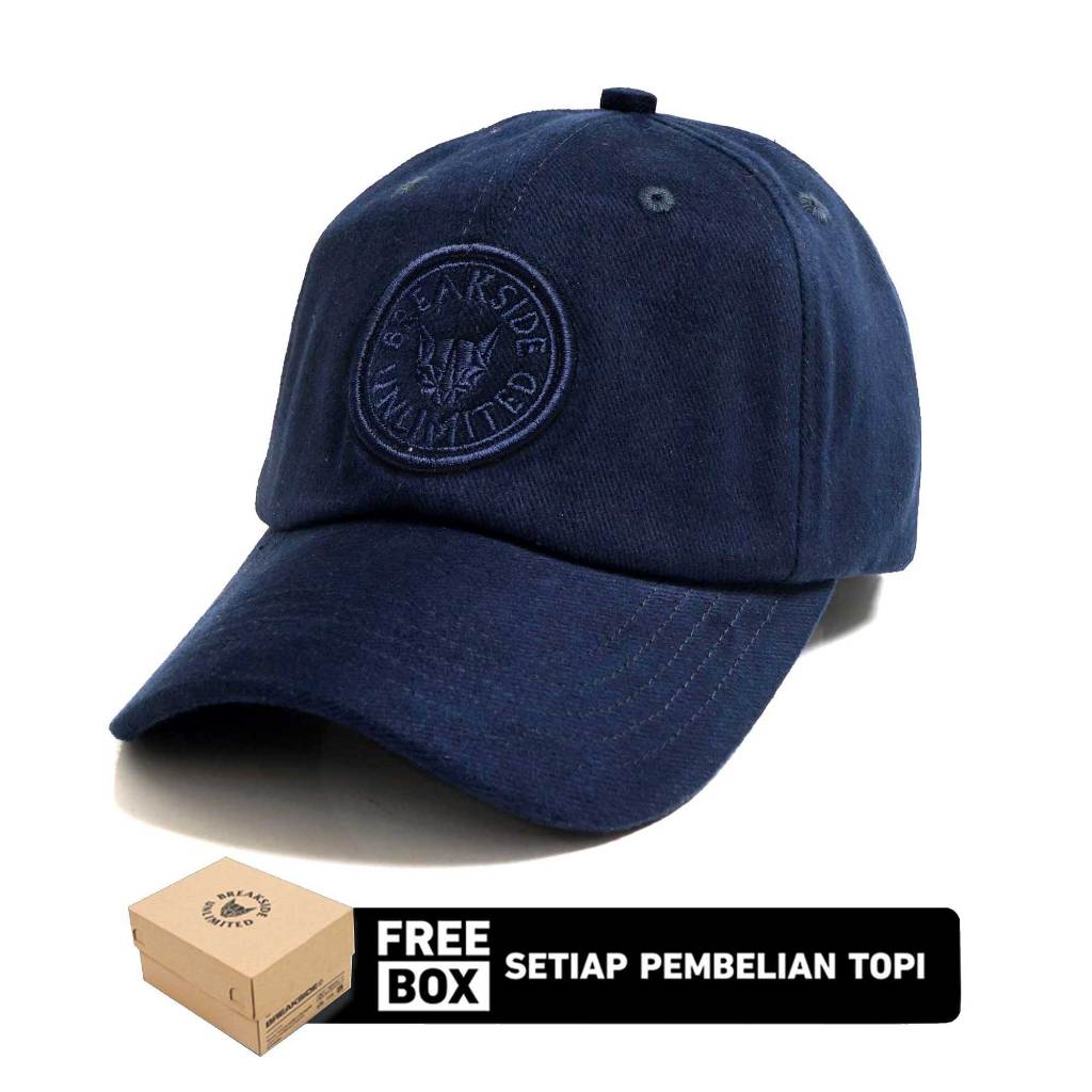 [FREE BOX] Breakside Polo Cap Prime - Navyblue Topi Pria