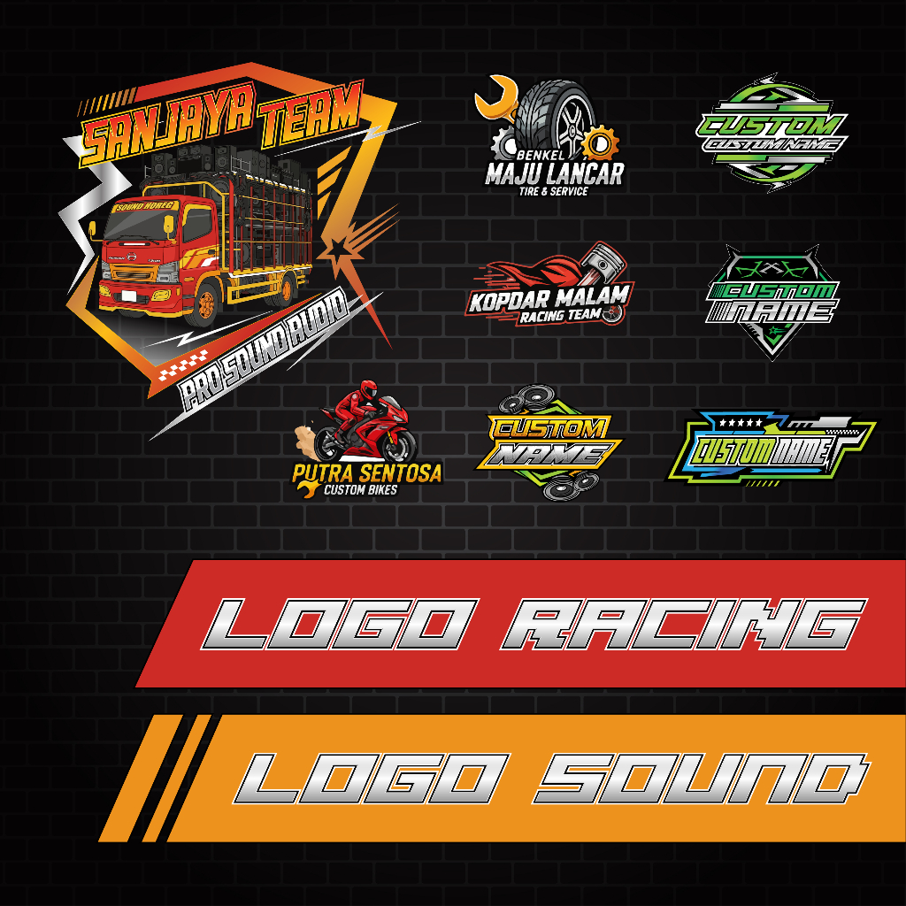 JASA DESIGN LOGO RACING, LOGO BENGKEL, LOGO SOUND SYSTEM, LOGO KOMUNITAS.24 JAM SELESAI
