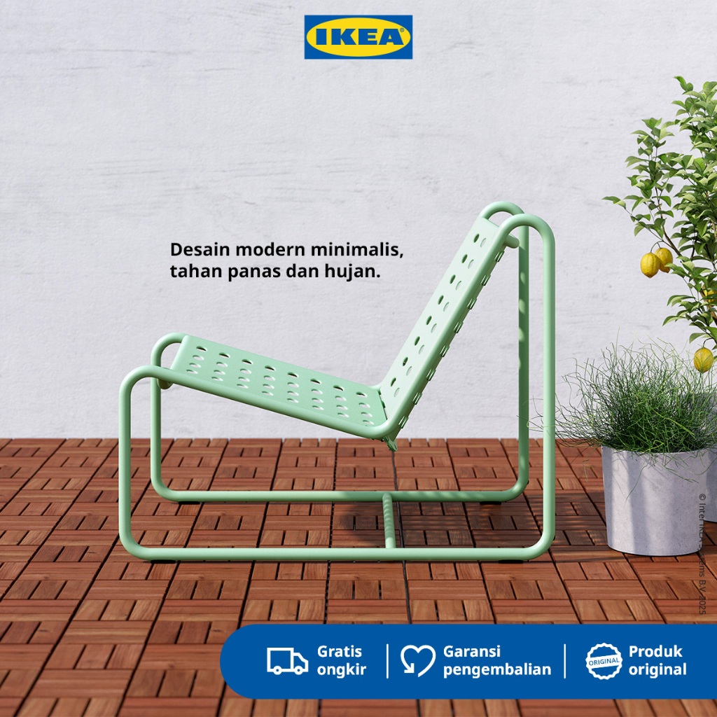 IKEA SKOGSON Kursi Santai Luar Ruangan Hijau Muda