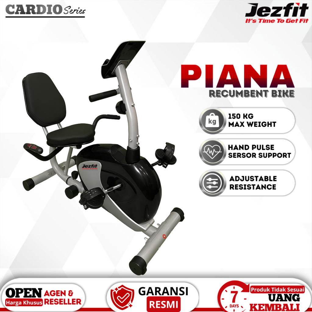 Alat fitness Sepeda Statis Recumbent Bike Jezfit Piana Sepeda statis Terapi lutut