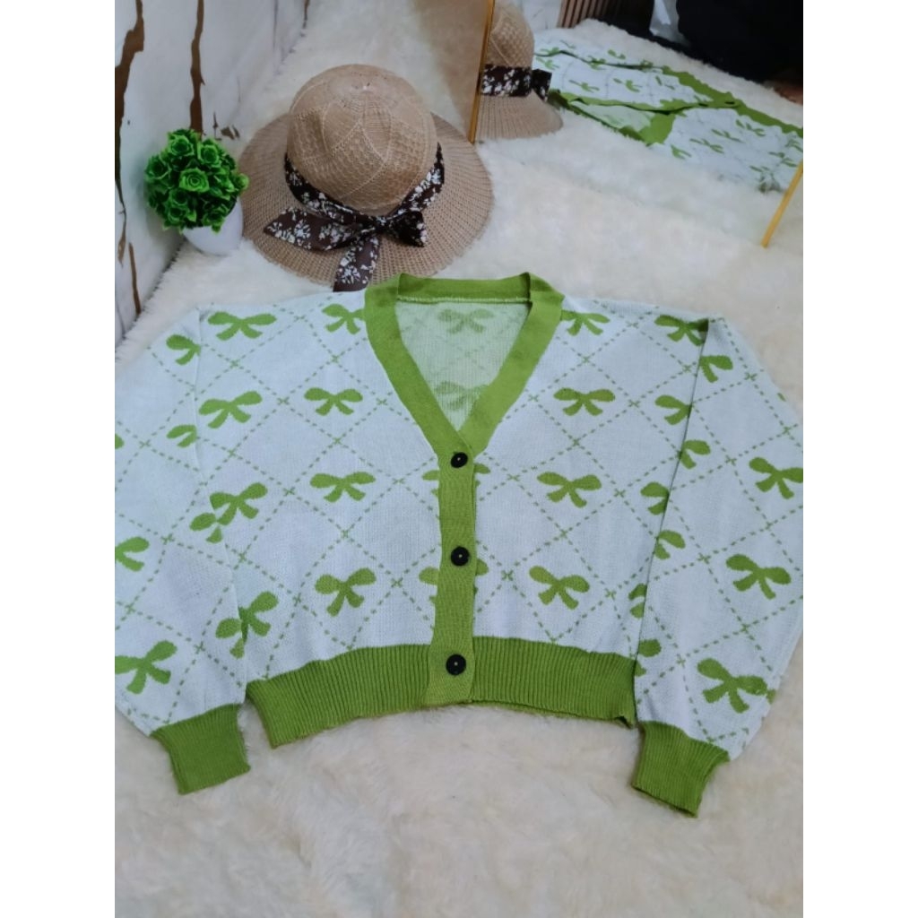cardigan rajut crop wanita tebal premium