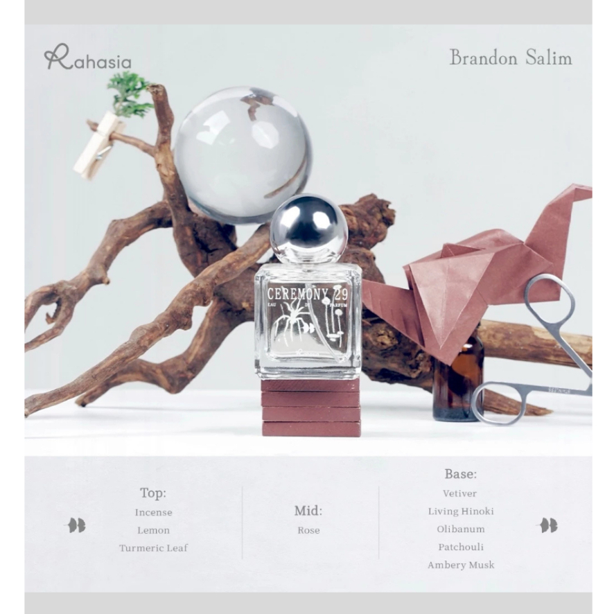 Decant Parfum Ceremony 29 Rahasia X Brandon Salim Aroma Calming Woody