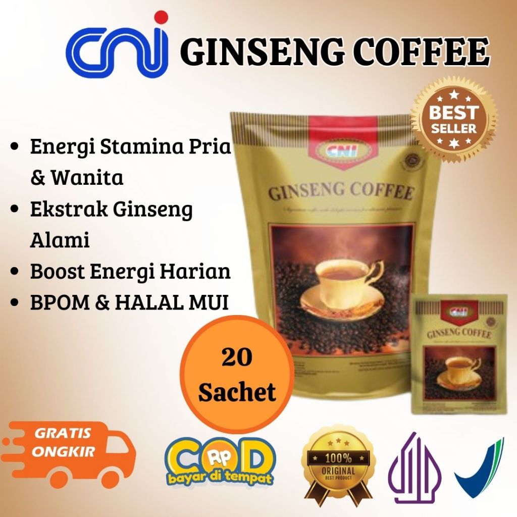 CNI Ginseng Coffee 20 Sachet Kopi Ginseng CNI Meningkatkan Stamina dan Vitalitas