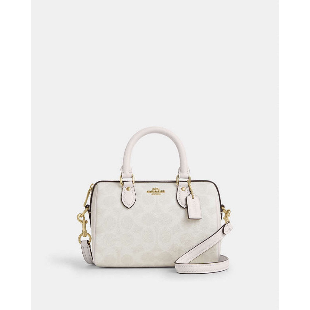 Coc Mini Rowan Crossbody Bag In Signature Canvas - White