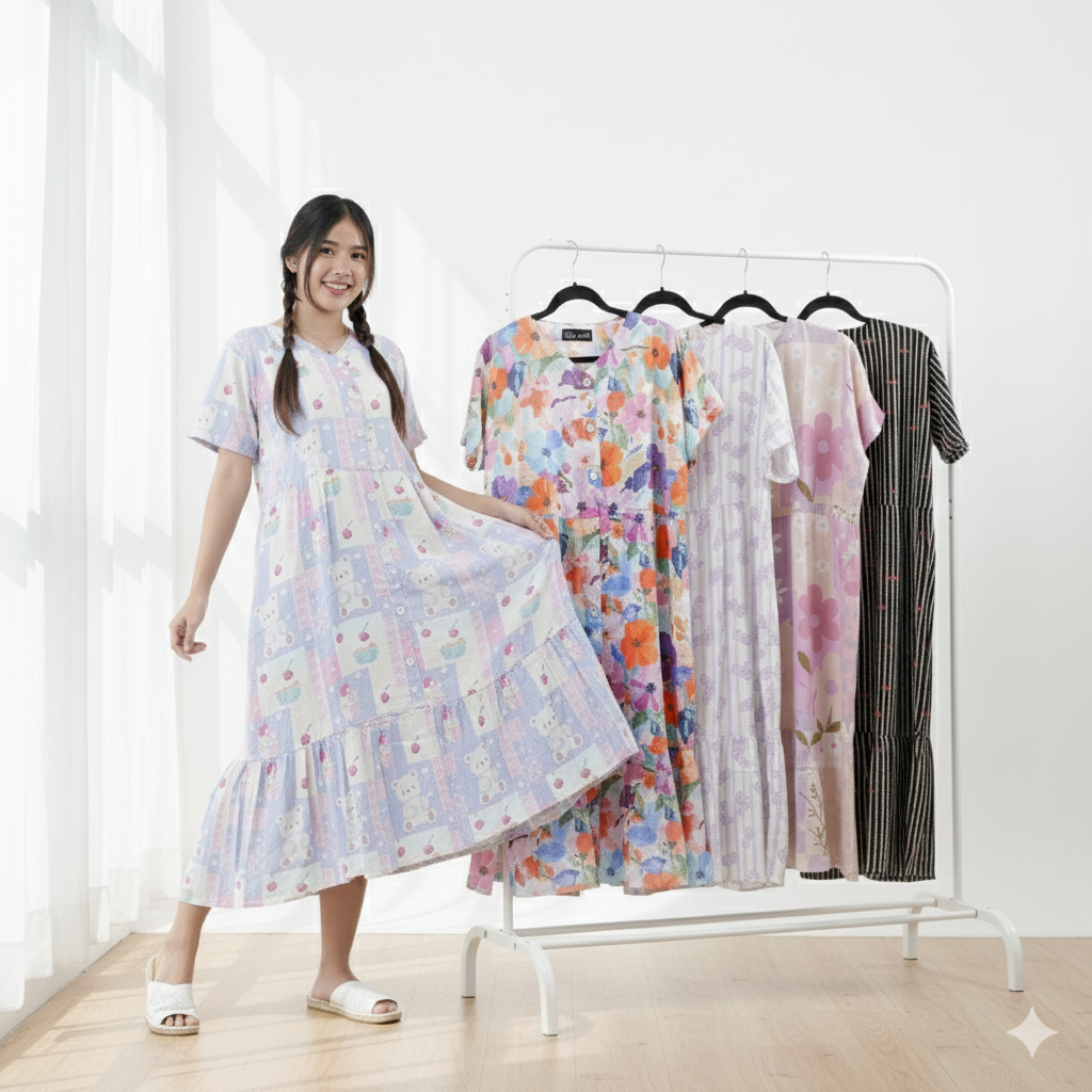 Daster Rayon Premium Wanita Terbaru Daster Amara Aneka Motif Adem Kekinian