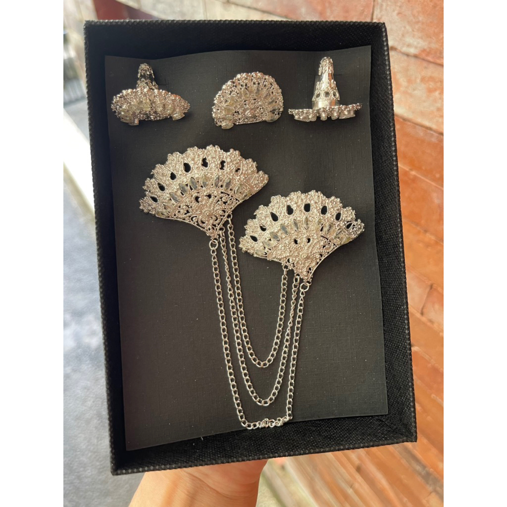 (PROMO) SET BROS ALPAKA SILVER KIPAS PADI BESAR