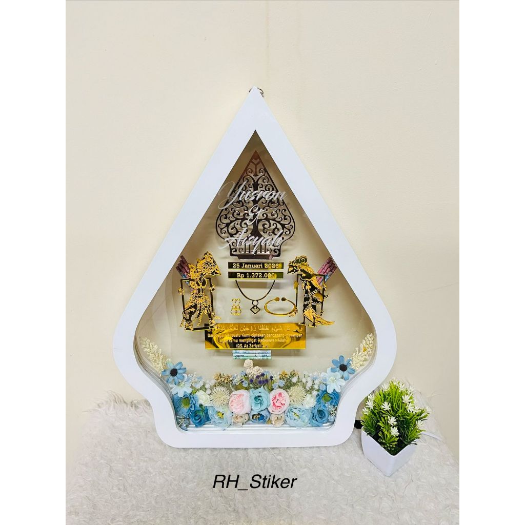 Mahar Wayang Gunungan / Akrilik Mahar Gunungan / Mahar Wayang / Mahar Akrilik - Free Packing Kayu