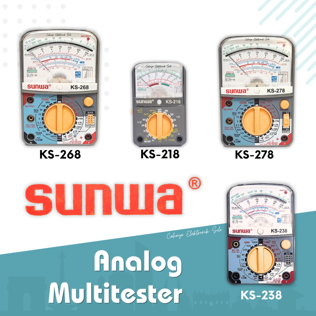 Multitester Multimeter Analog Sunwa KS 268 278 218 238 YX-380TR YX380 TR Buzzer
