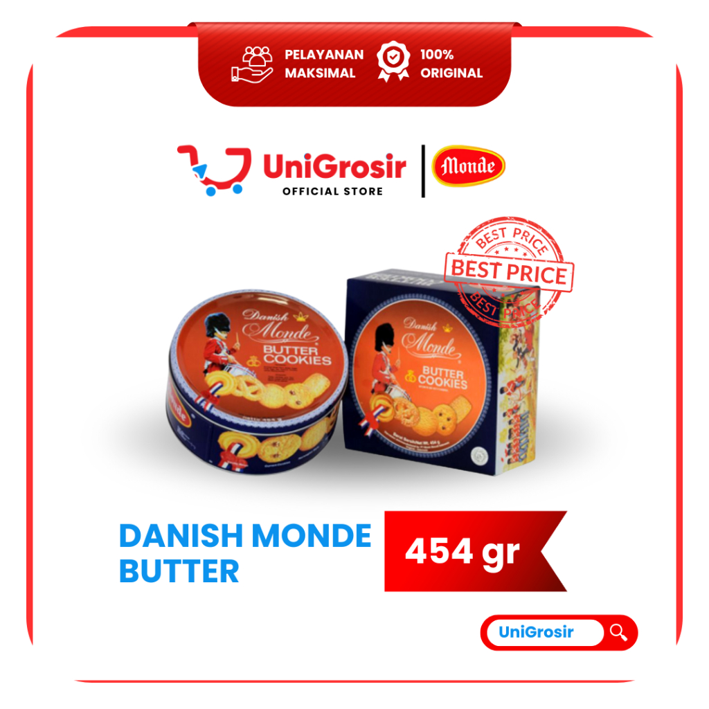 [UniGrosir] DANISH MONDE BUTTER CPPKIES BISCUITS TIN KALENG KECIL ~ 454 gr