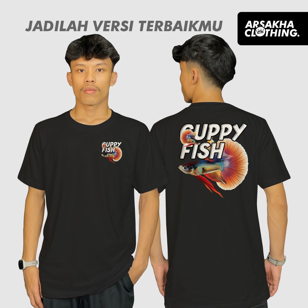 Kaos Pendek Pecinta Ikan Guppy DB Baju Distro by Arsakha Clothing