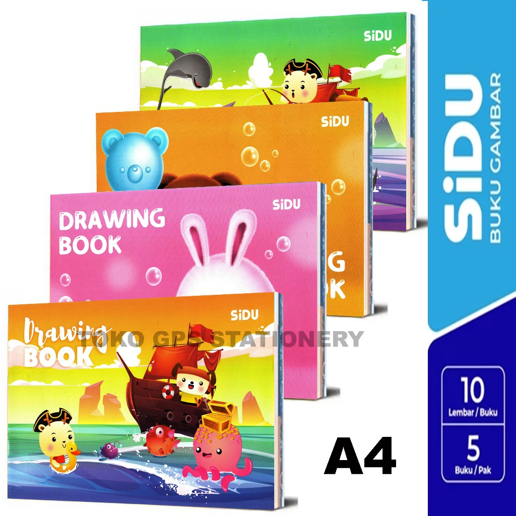 Buku Gambar SIDU 10 Lembar / Drawing Book Sidu 1 Pak isi 5 Buku