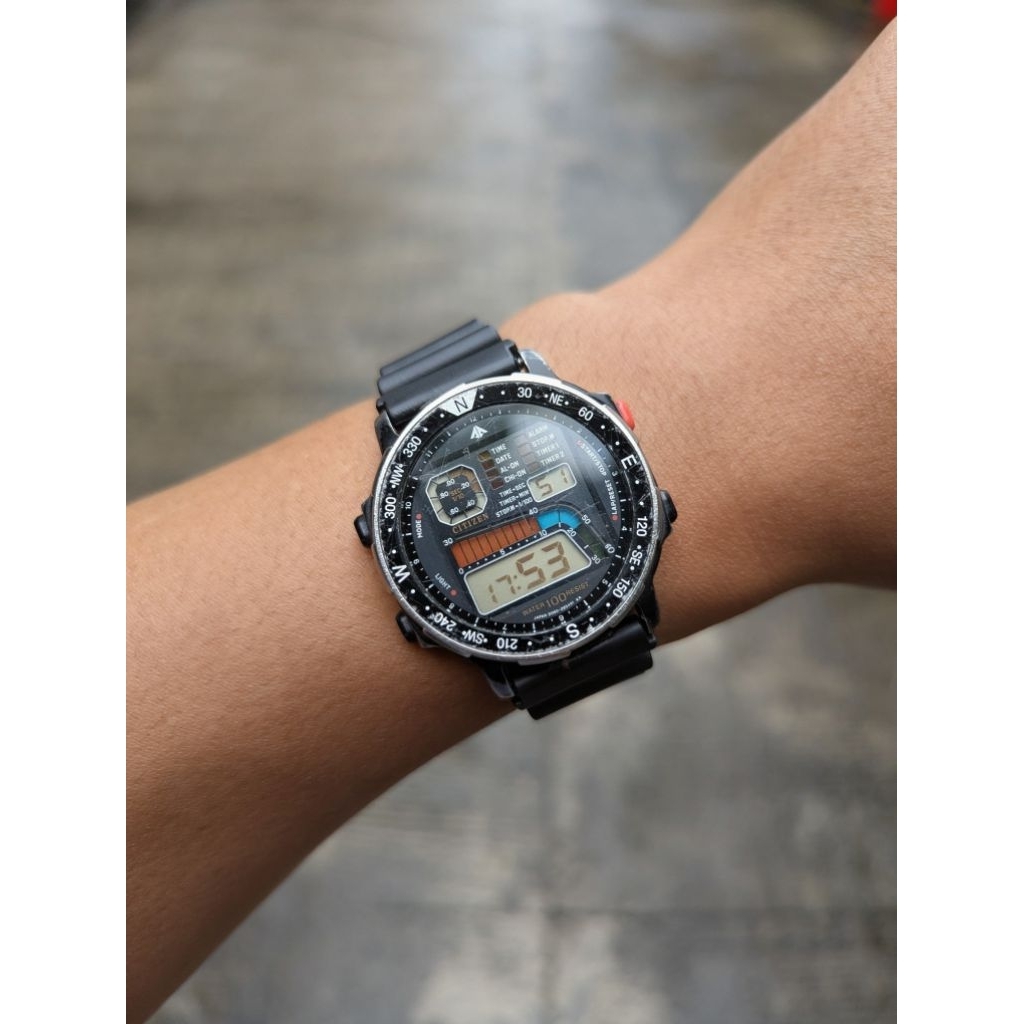 Jam Tangan Citizen Digital Vintage D060 Windsurfing Windsurfer