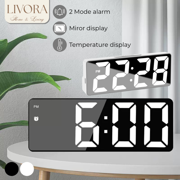 LIVORA JAM ALARM MEJA DIGITAL 2 MODE ALARM / JAM DIGITAL ALARM MEJA DINDING DIGITAL CLOCK PREMIUM