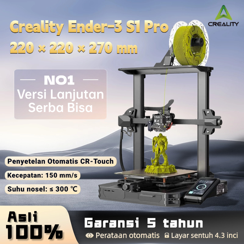Creality Ender-3 S1 Pro 3D Printer Nozel Ekstrusi Proksimal Roda Gigi Ganda Berbahan Logam Sepenuhny