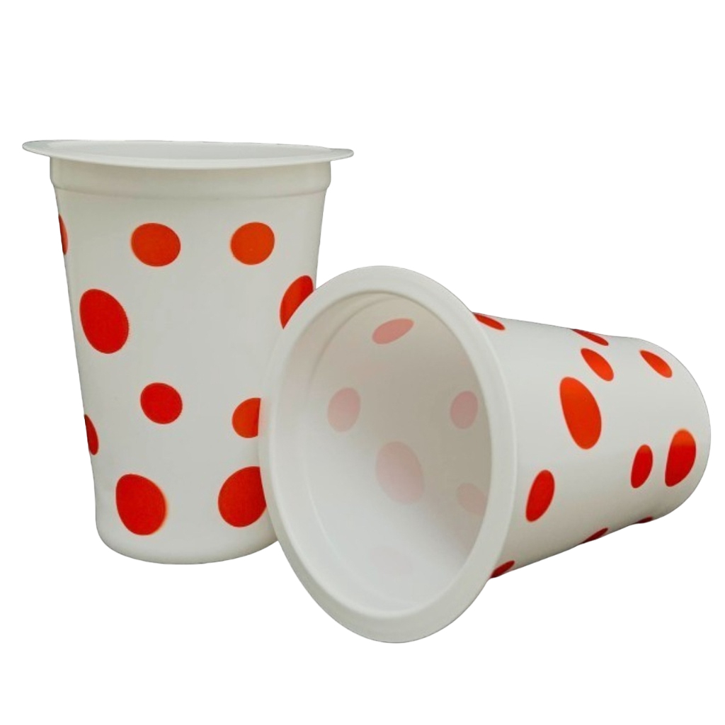 Gelas Polkadot / Cup Es Krim Bola Bola / Gelas Plastik Onde