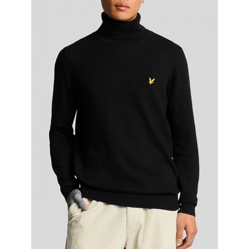 Lyle & Scott Cotton Merino Turtleneck Jumper (Black) Original