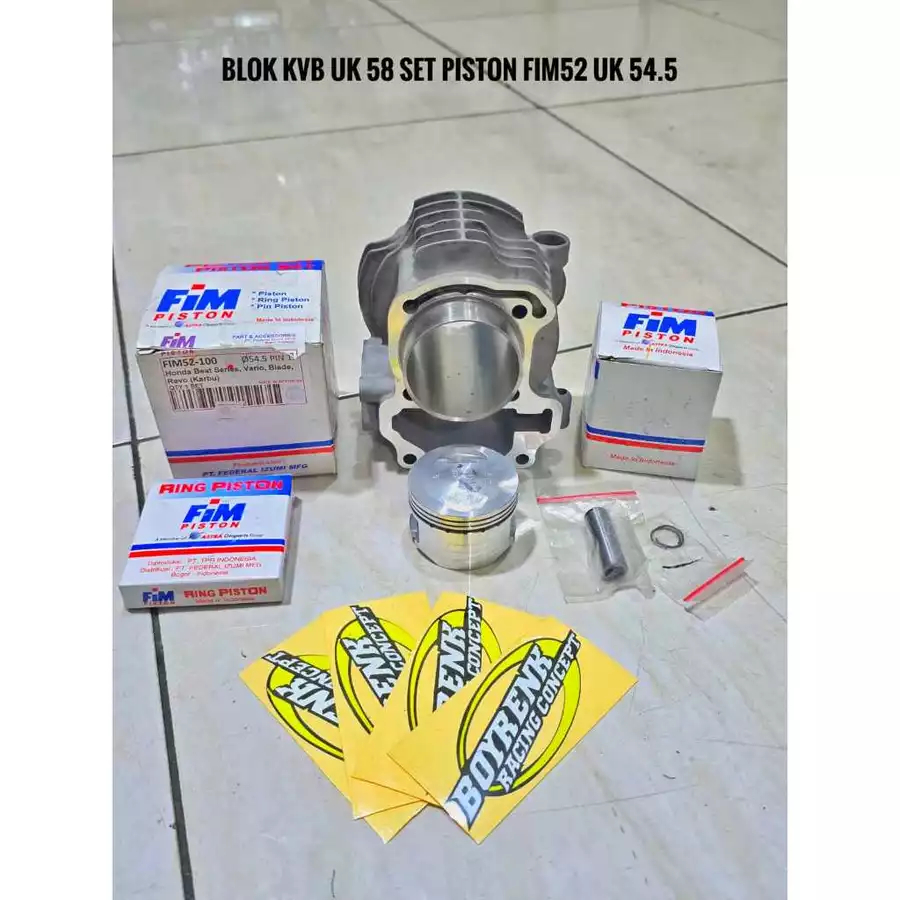 PAKET BORE UP CYLINDER BLOK PISTON PAKET BORE UP VARIO 110 VARIO110 VARIO KARBU KVB SET PISTON 53.5 