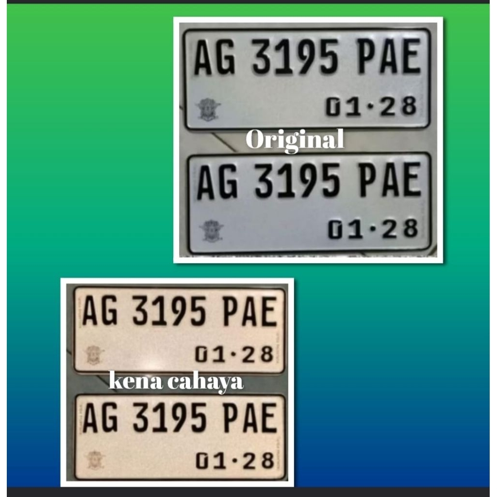 PLAT motor reflektif putih 2pcs