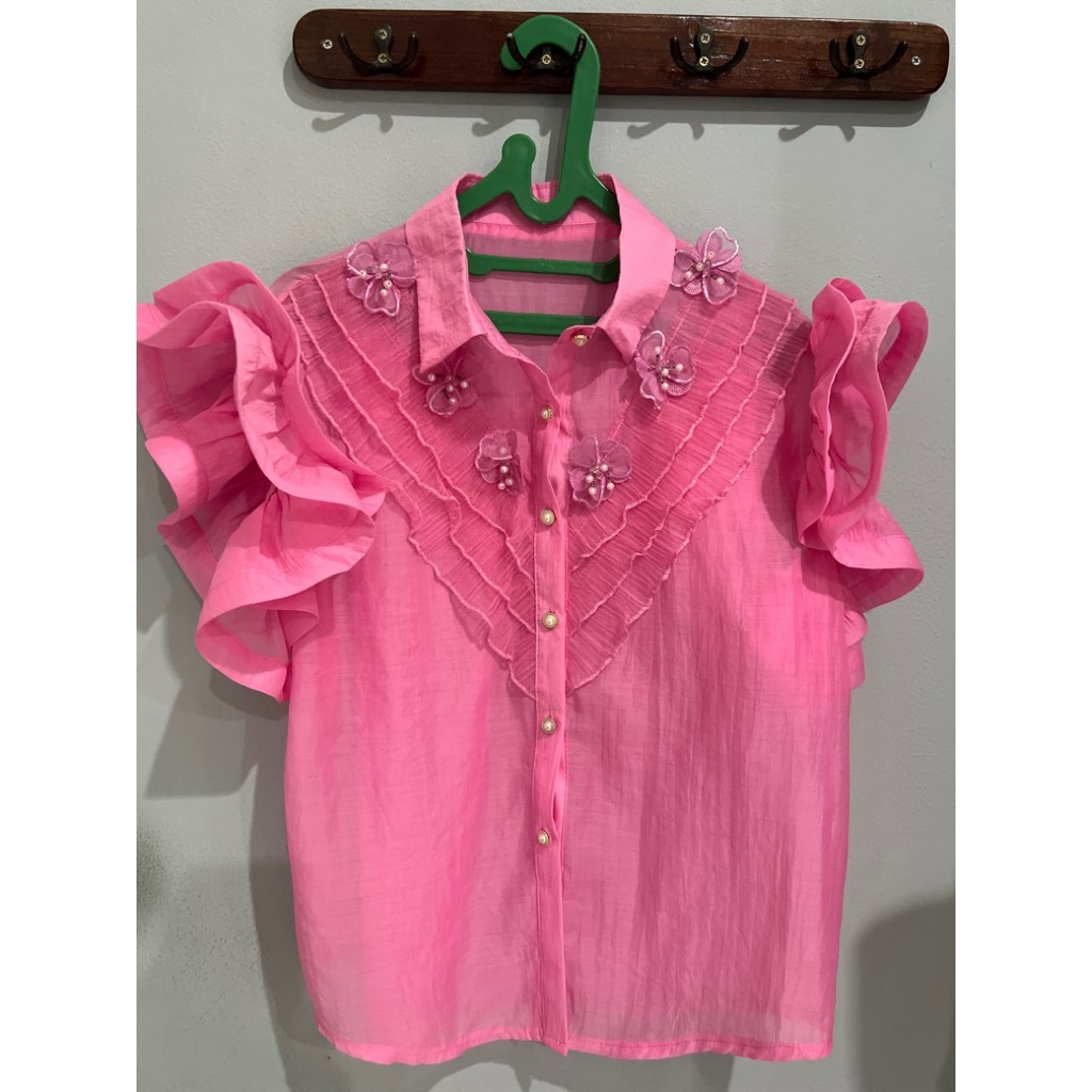 Fuschia Pink Blouse Size M