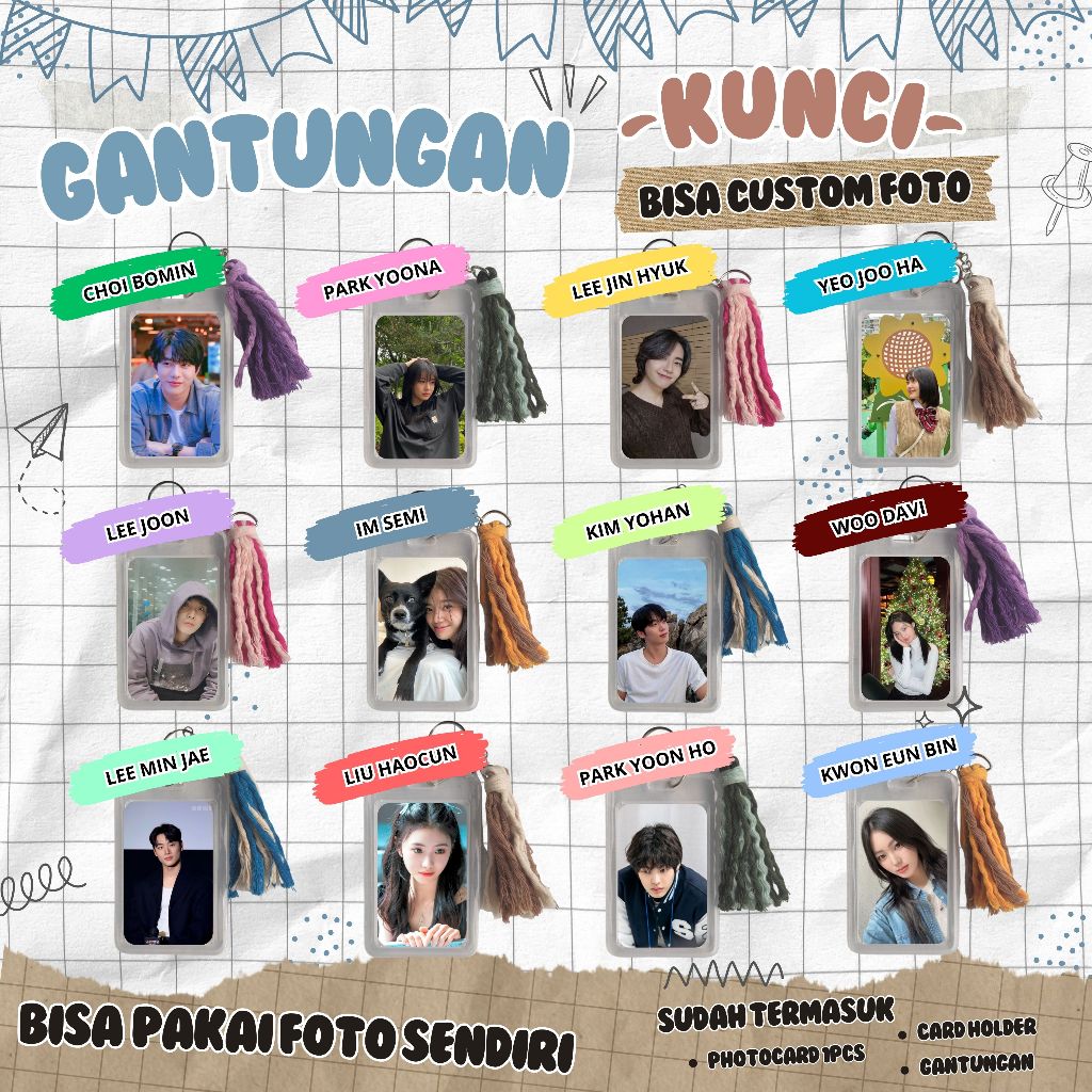 (BISA CUSTOM) GANTUNGAN KUNCI MACRAME KPOP I KIM YOHAN I KWON EUN BIN I LEE JIN HYUK I LEE JOON I LE
