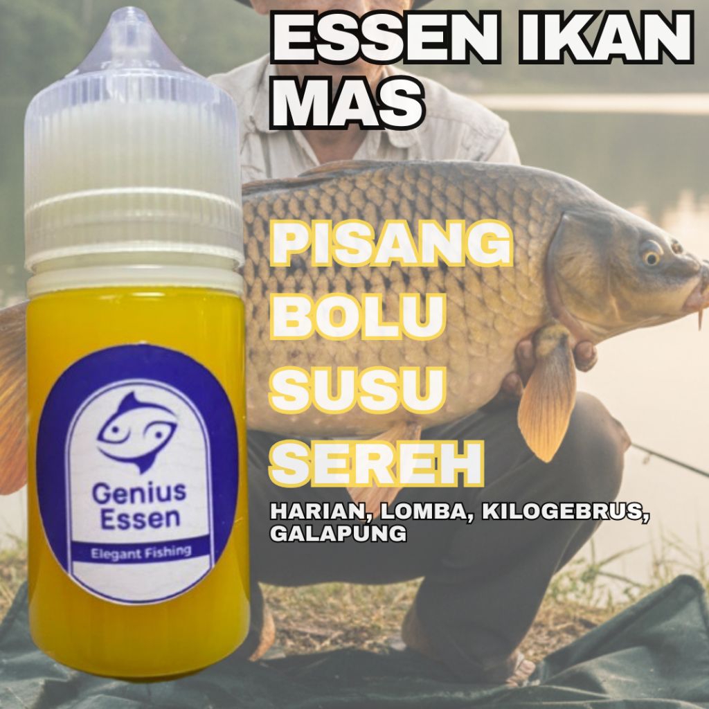 ESSEN IKAN MAS PISANG BOLU SUSU SEREH essen ikan mas harian essen ikan mas lomba essen ikan mas kilo