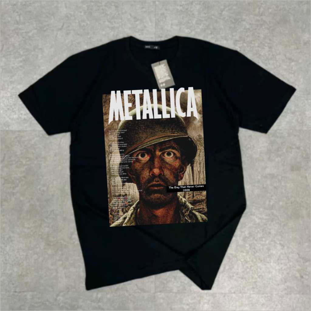 Kaos Metallica Hitam Vintage 100% Katun Combad 24s | Kaos Band Metallica | Baju Metallica | Kaos Ban
