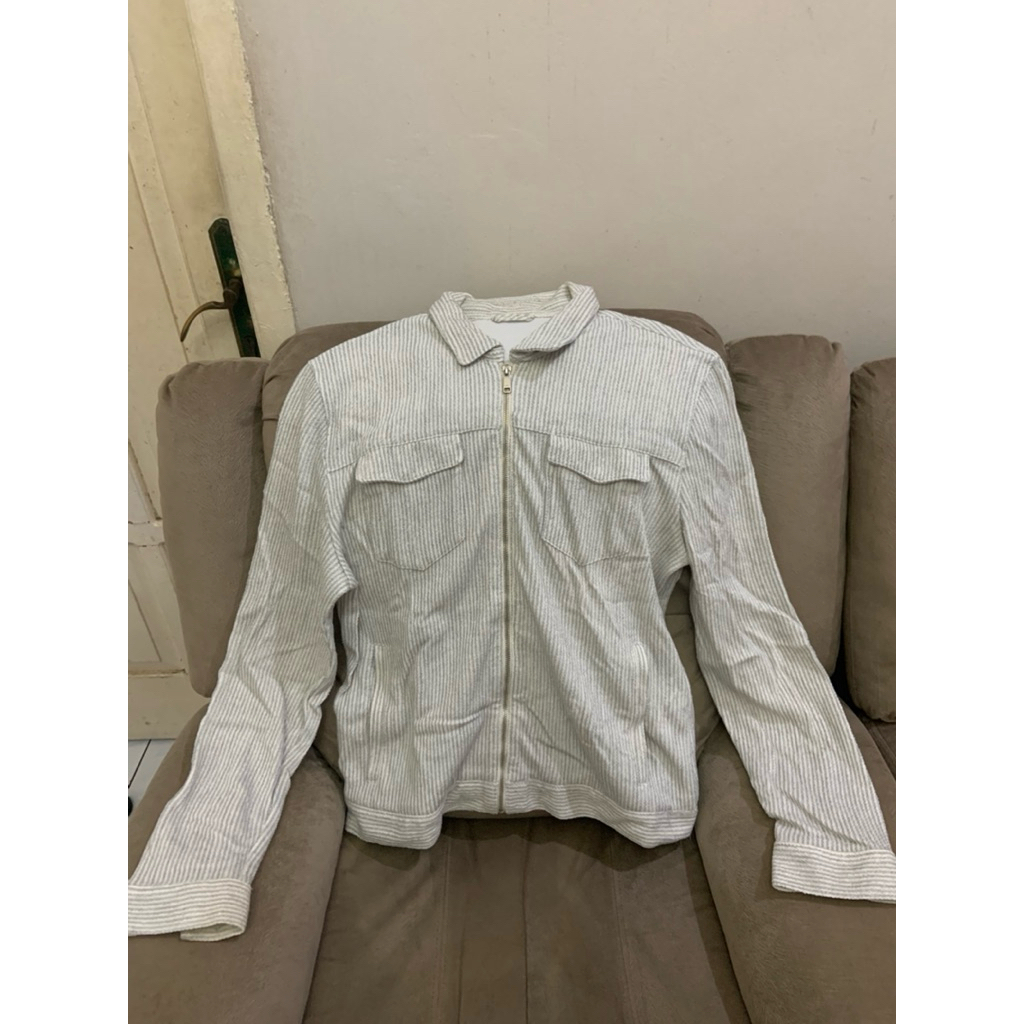 Zara Knitt Stripe Vertical Overshirt