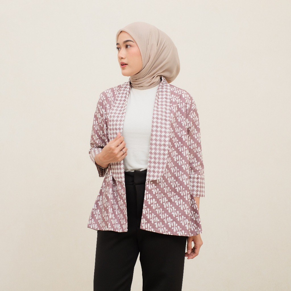 Blazer Cardigan Outer Sakura Kondangan Seragam kerja / Formee Outfit / lengan panjang untuk pesta ko