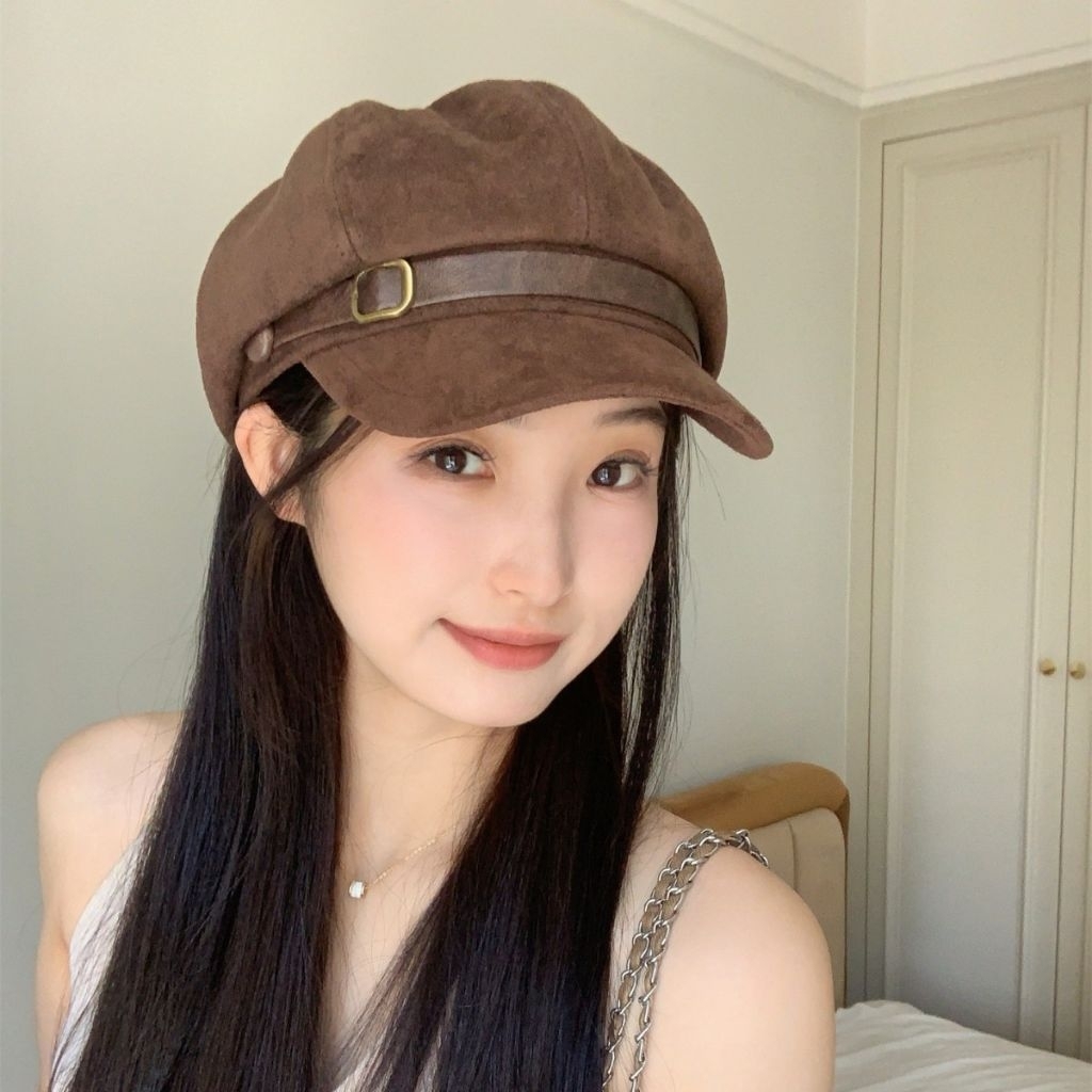 Baret Oktagonal bucket Topi Baret Oktagonal Topi bucket Wanita Korea Style wanita