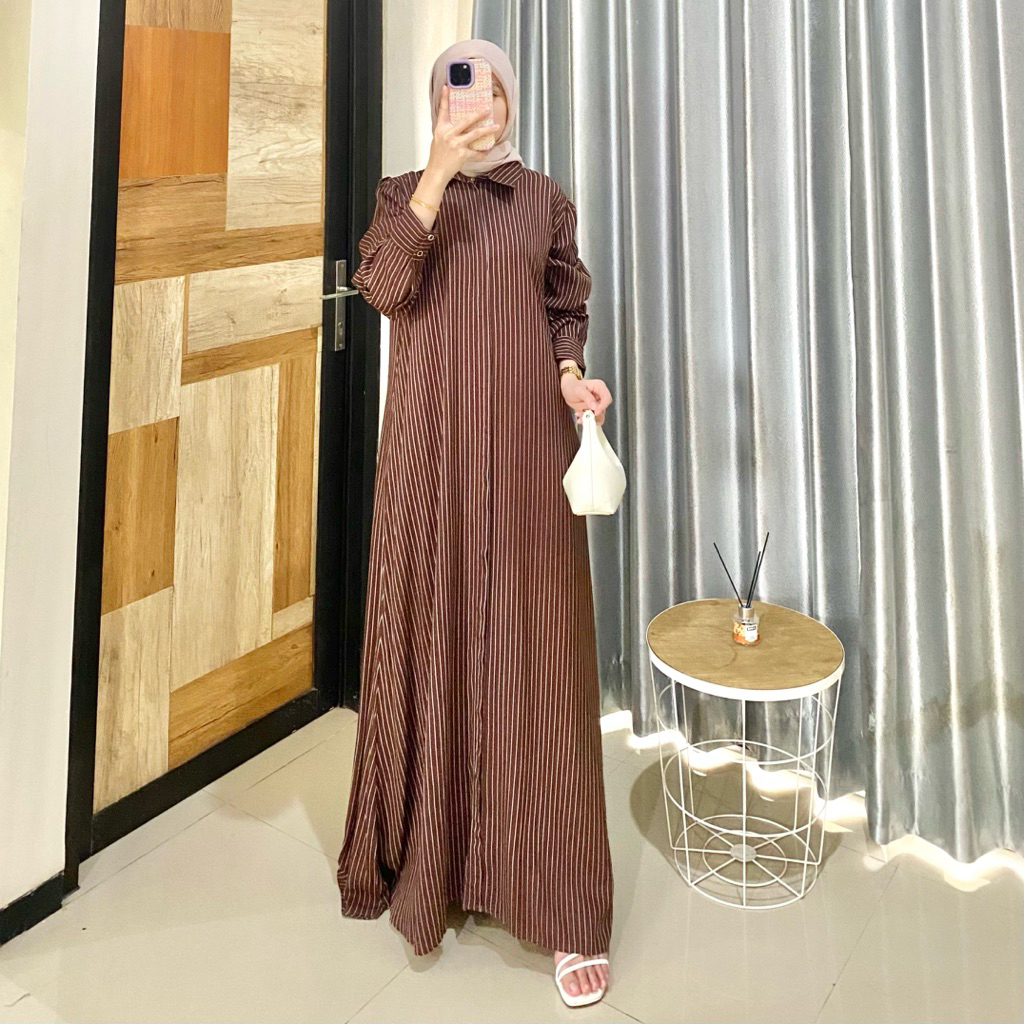 LENINA - Gamis Dress Rayon Motif Busui Friendly