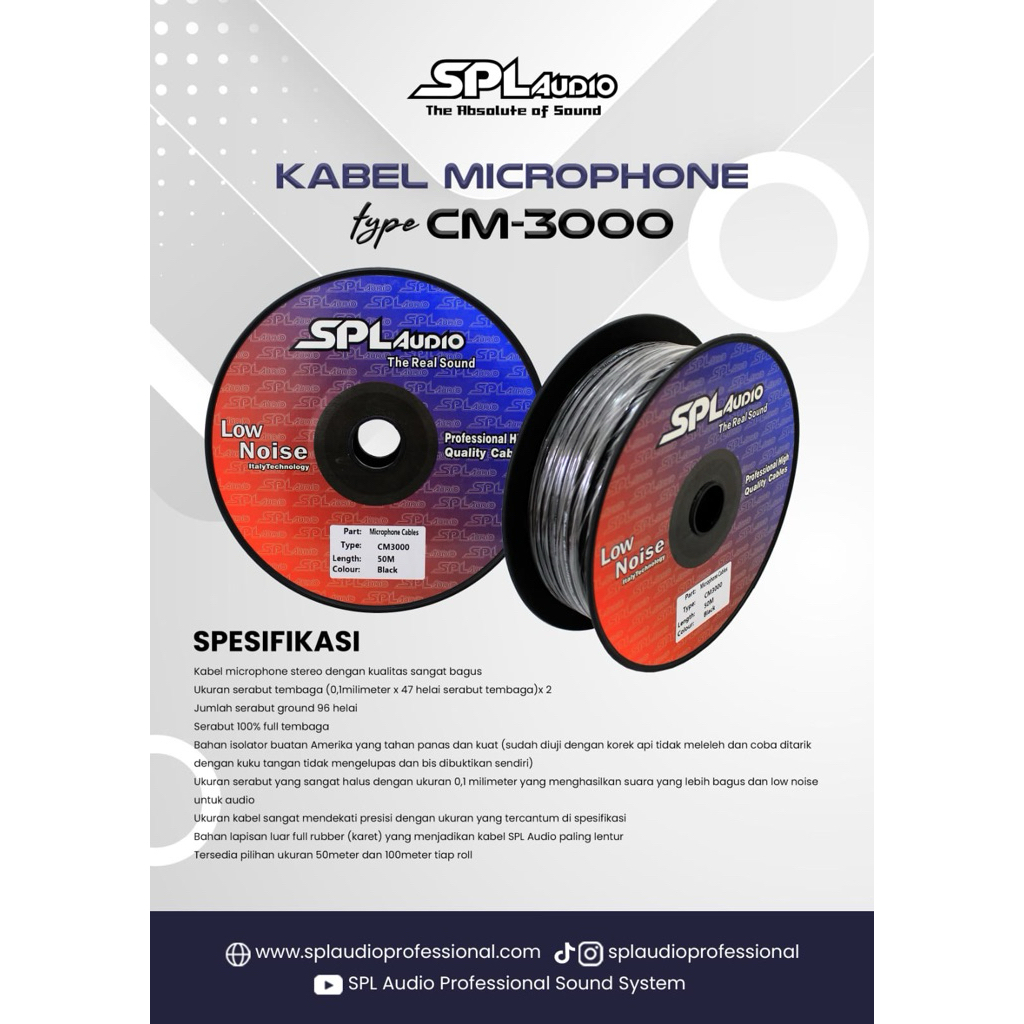 Kabel Mic SPL AUDIO CM3000 Roll 50 Meter