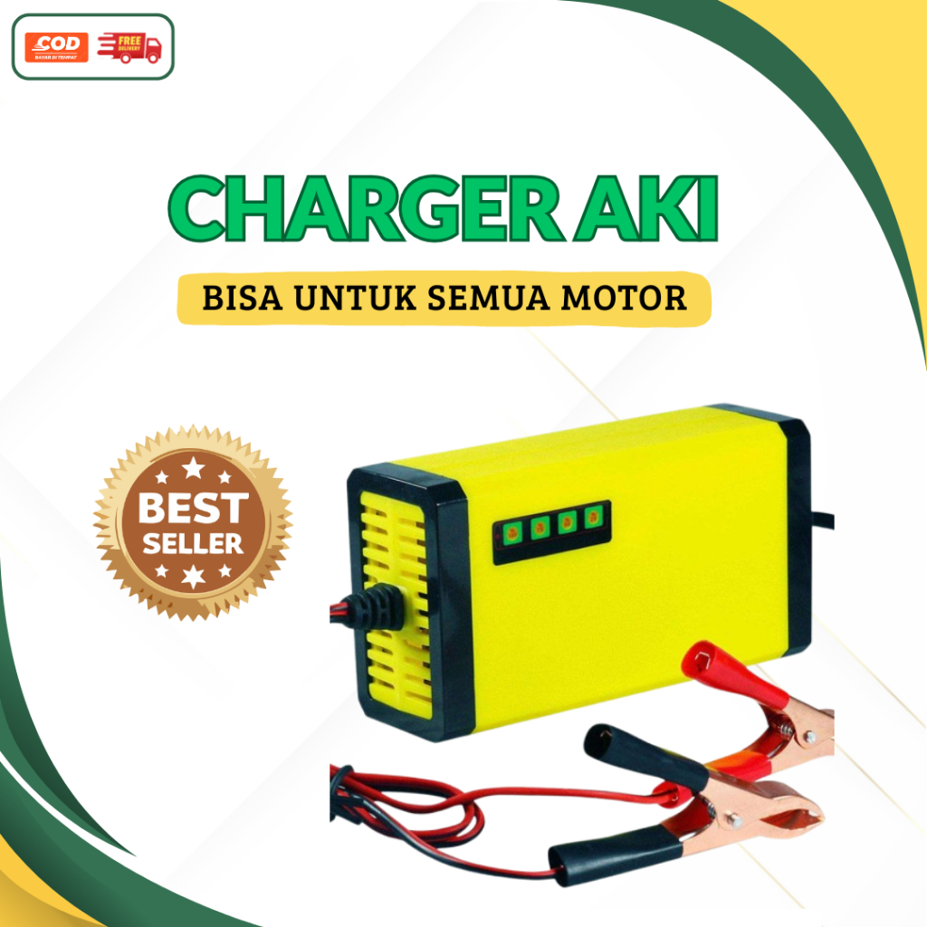 Charger Aki Portable 12V/2A Mobil dan Motor | Charger Aki Mobil Motor | Bisa COD
