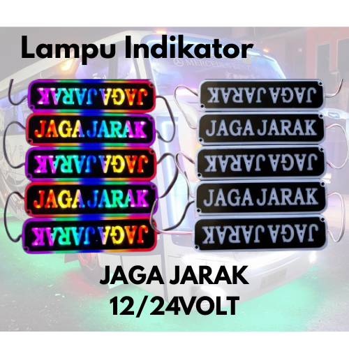 BISA COD 12/24V Lampu Indikator Motor  Mobil Bus Truck Nyala Running  RGB Kata JAGA JARAK Super Tera
