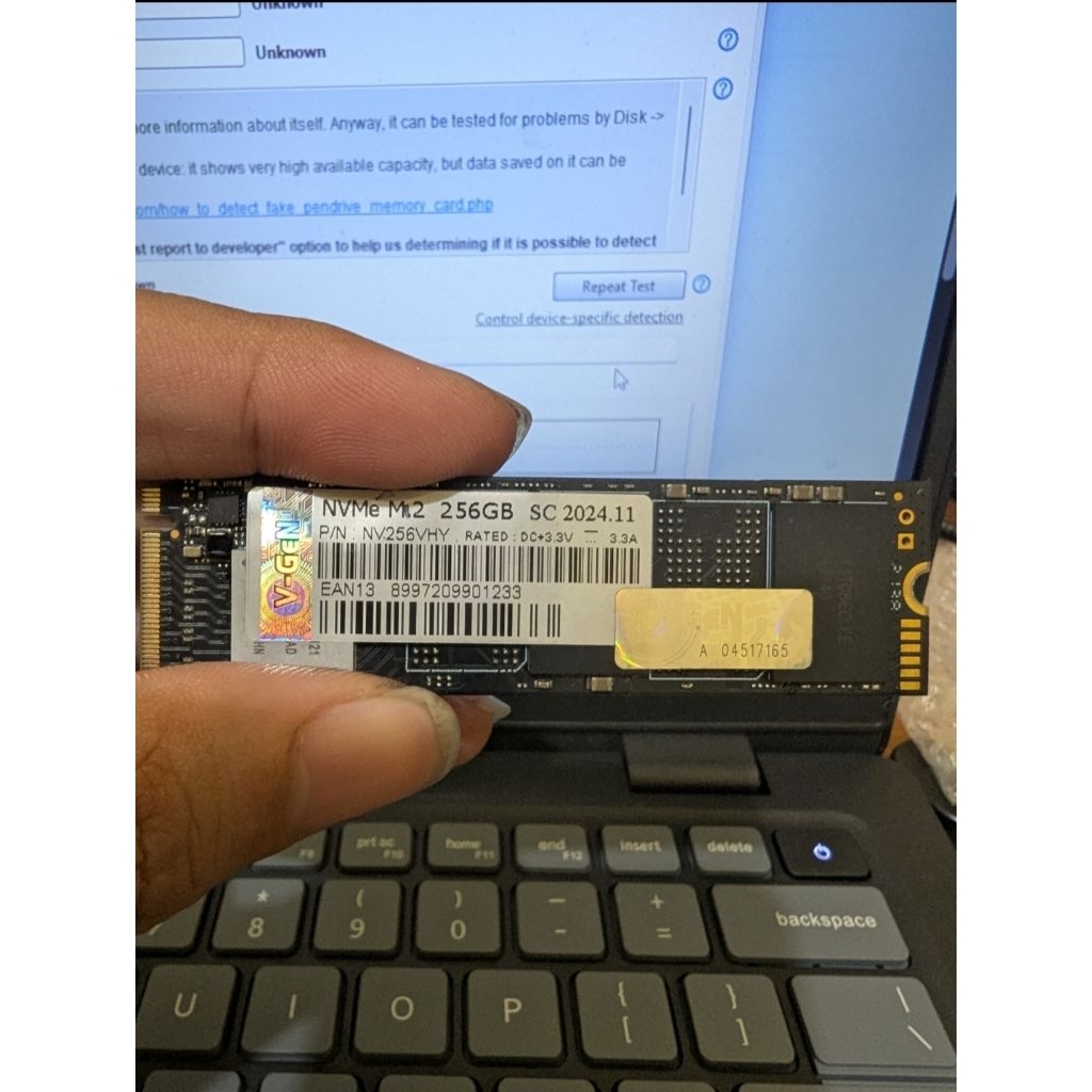 SSD Nvme V-Gen Vgen 256GB Baru New Loose Pack Lepasan dari Laptop