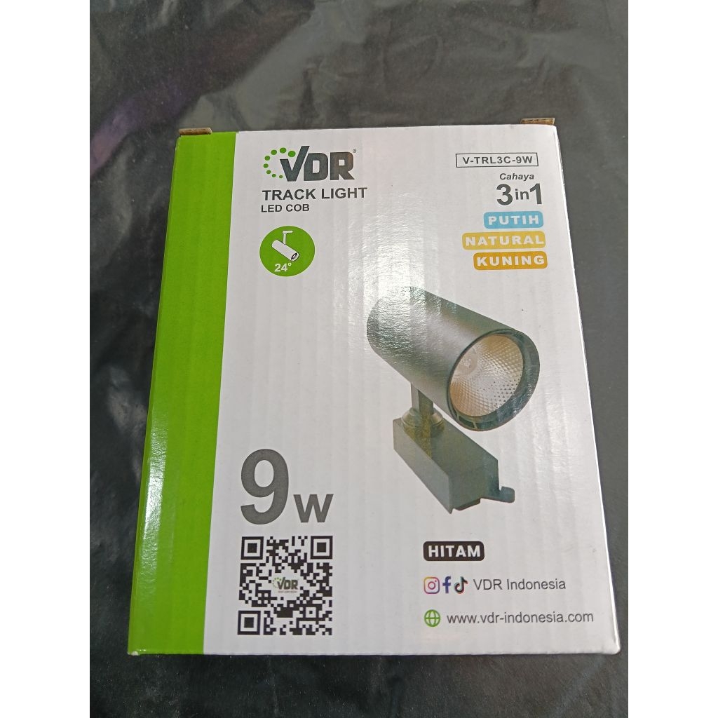 lampu LED track light 3 in 1 putih /natural/kuning 9W VDR