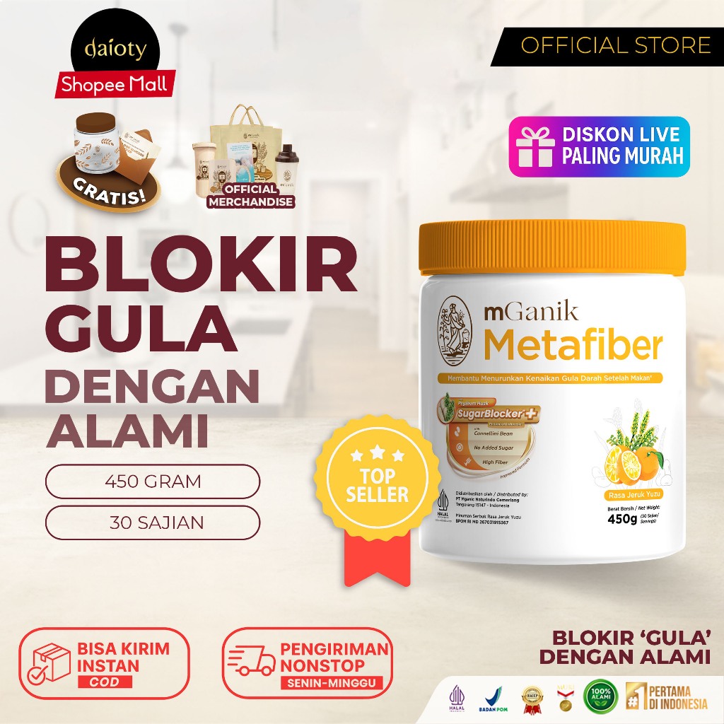 MGanik Metafiber Yuzu 450gr - Original Diabetes Supplement