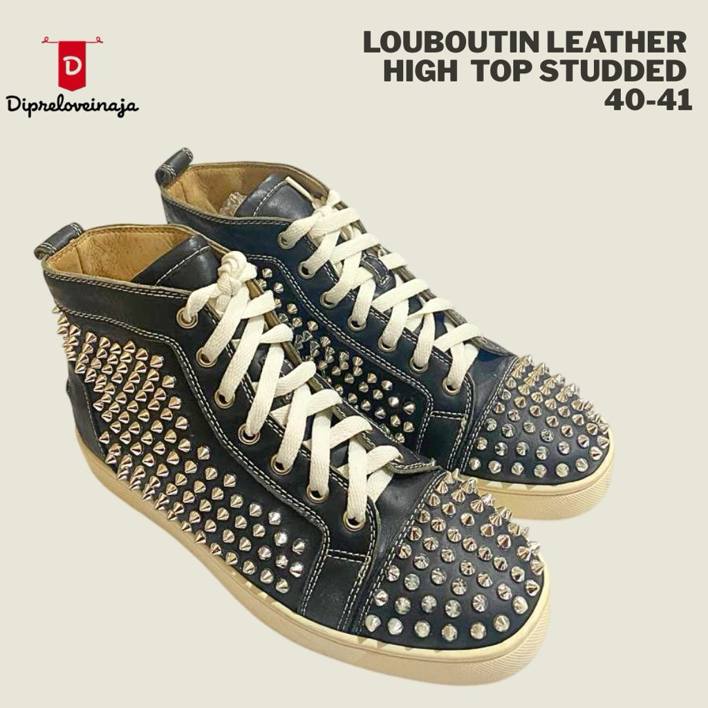 Christian louboutin high top spike| red sole| luxury sneaker preloved