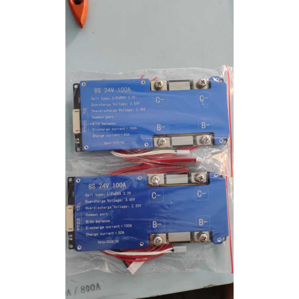Bms Lifepo4 8s 24v 100A biru