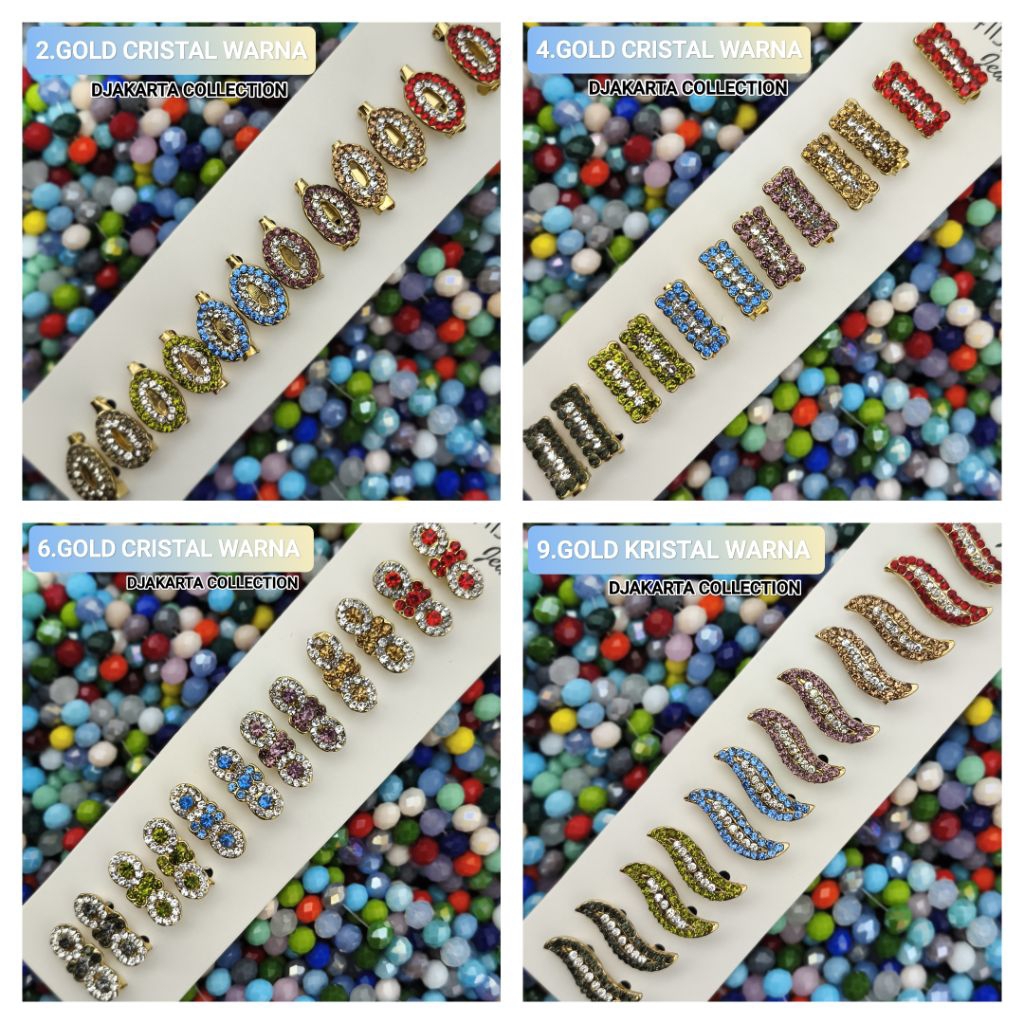 SERIES  *GOLD CRISTAL WARNA*lusin bros dagu bros dagu kecil bros dahu 1 lusin bros dagu 1 lusin mura